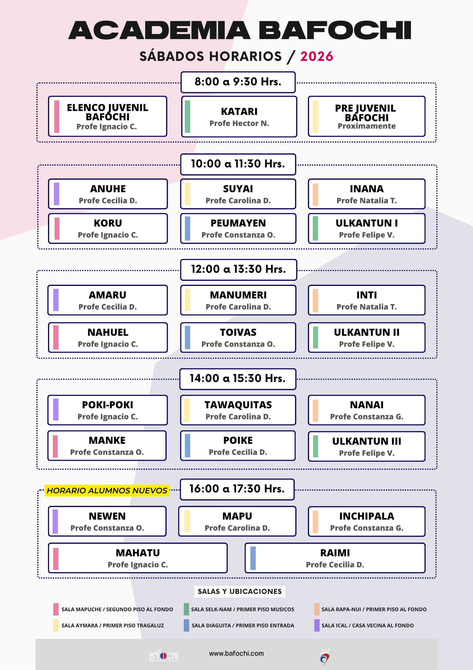 HORARIOS 2026
